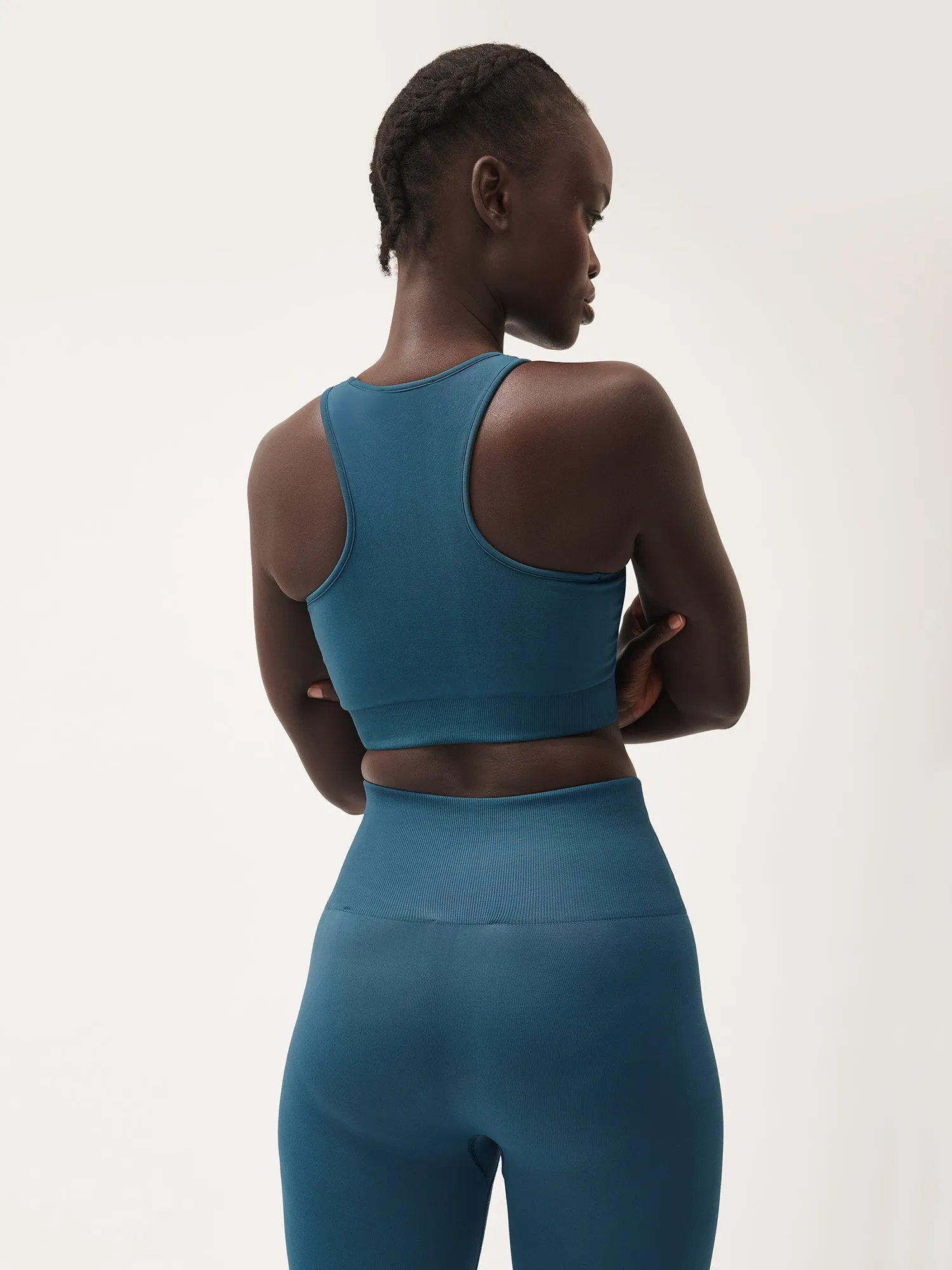 Womens Plant-Stretch Compressive Sports Bra—storm blue sold by Pangaia product image thumbnail 3