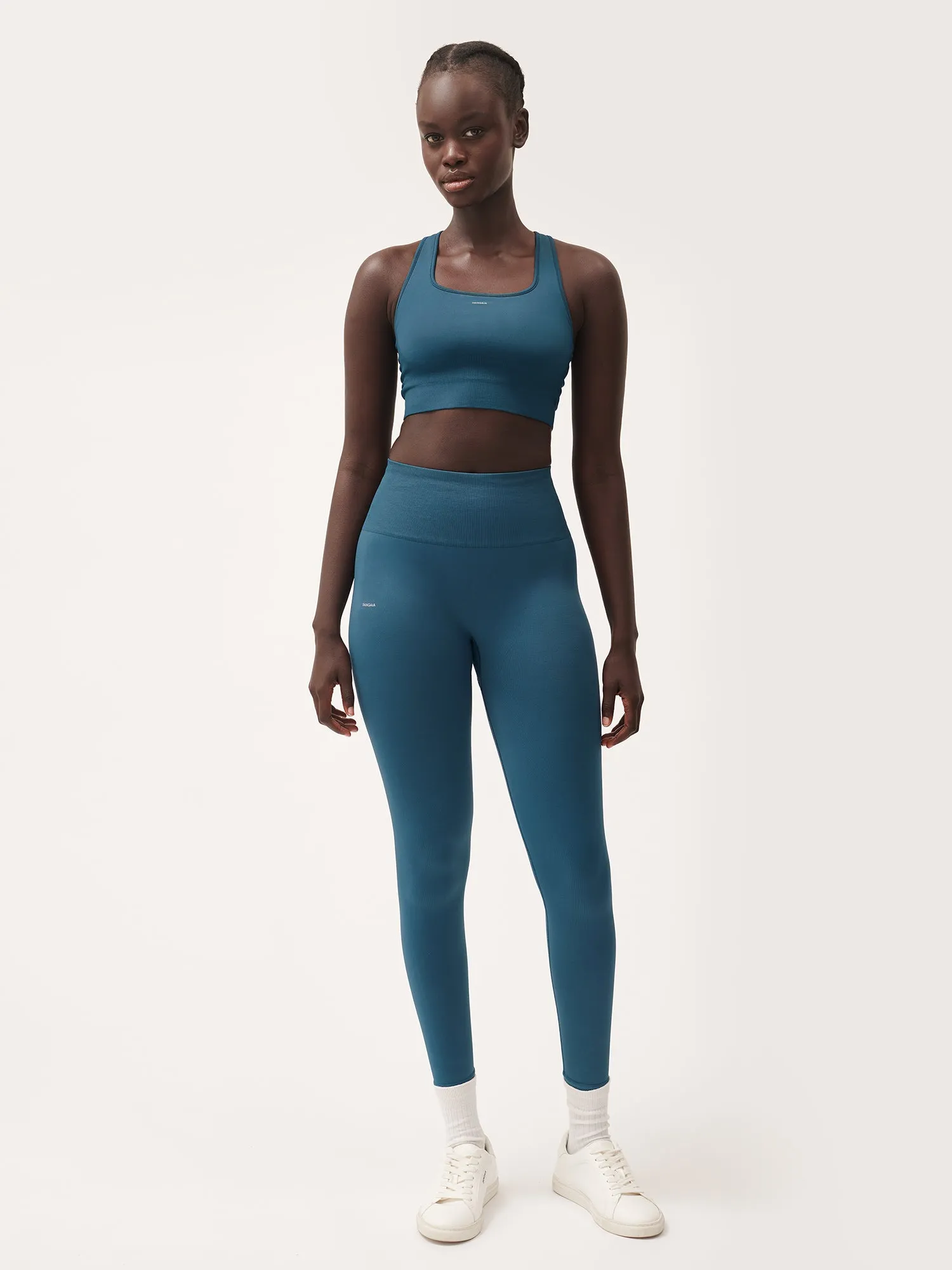 Womens Plant-Stretch Compressive Sports Bra—storm blue sold by Pangaia product image thumbnail 5