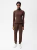 Womens Recycled Cashmere Fitted Turtleneck Top—chestnut brown sold by Pangaia