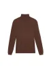 Womens Recycled Cashmere Fitted Turtleneck Top—chestnut brown sold by Pangaia