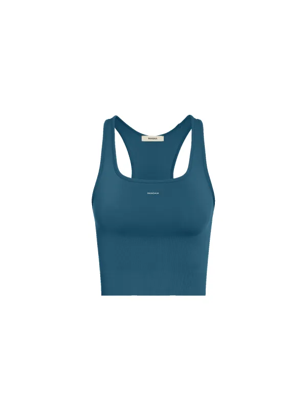 Sale Womens Plant-Stretch Compressive Ribbed Tank Top—storm blue sold by Pangaia