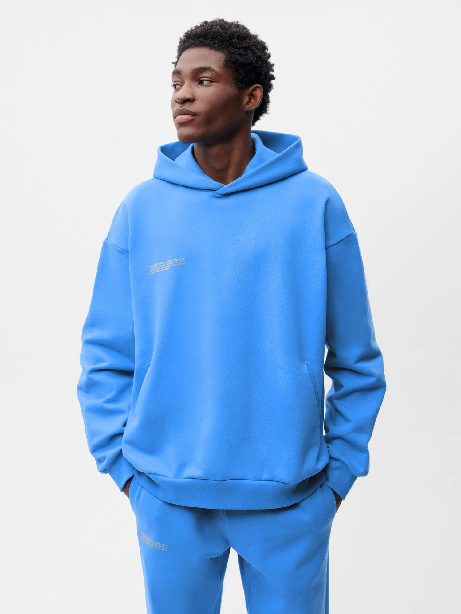 Womens In Conversion Cotton Hoodie—water blue sold by Pangaia product image thumbnail 3