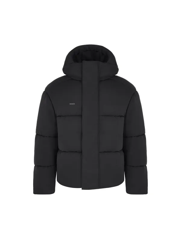 Men’s Flower-Warmth Recycled Nylon Puffer—black sold by Pangaia