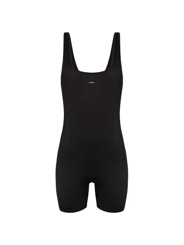 Womens Plant-Stretch Compressive Unitard—black sold by Pangaia
