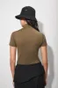 Womens Plant-Stretch Zipped Top—soil brown sold by Pangaia