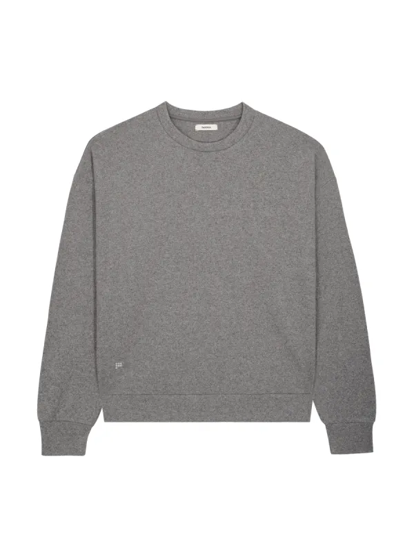 Womens Archive Recycled Wool Jersey Oversized Sweater—volcanic grey sold by Pangaia