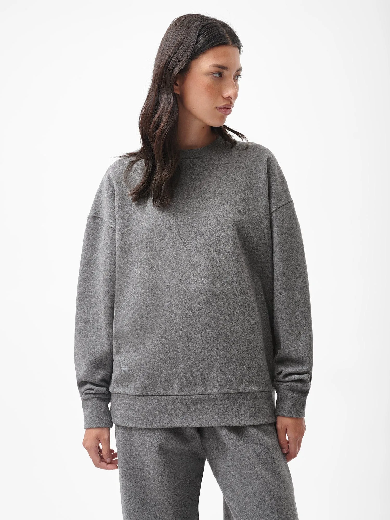 Womens Archive Recycled Wool Jersey Oversized Sweater—volcanic grey sold by Pangaia product image thumbnail 3