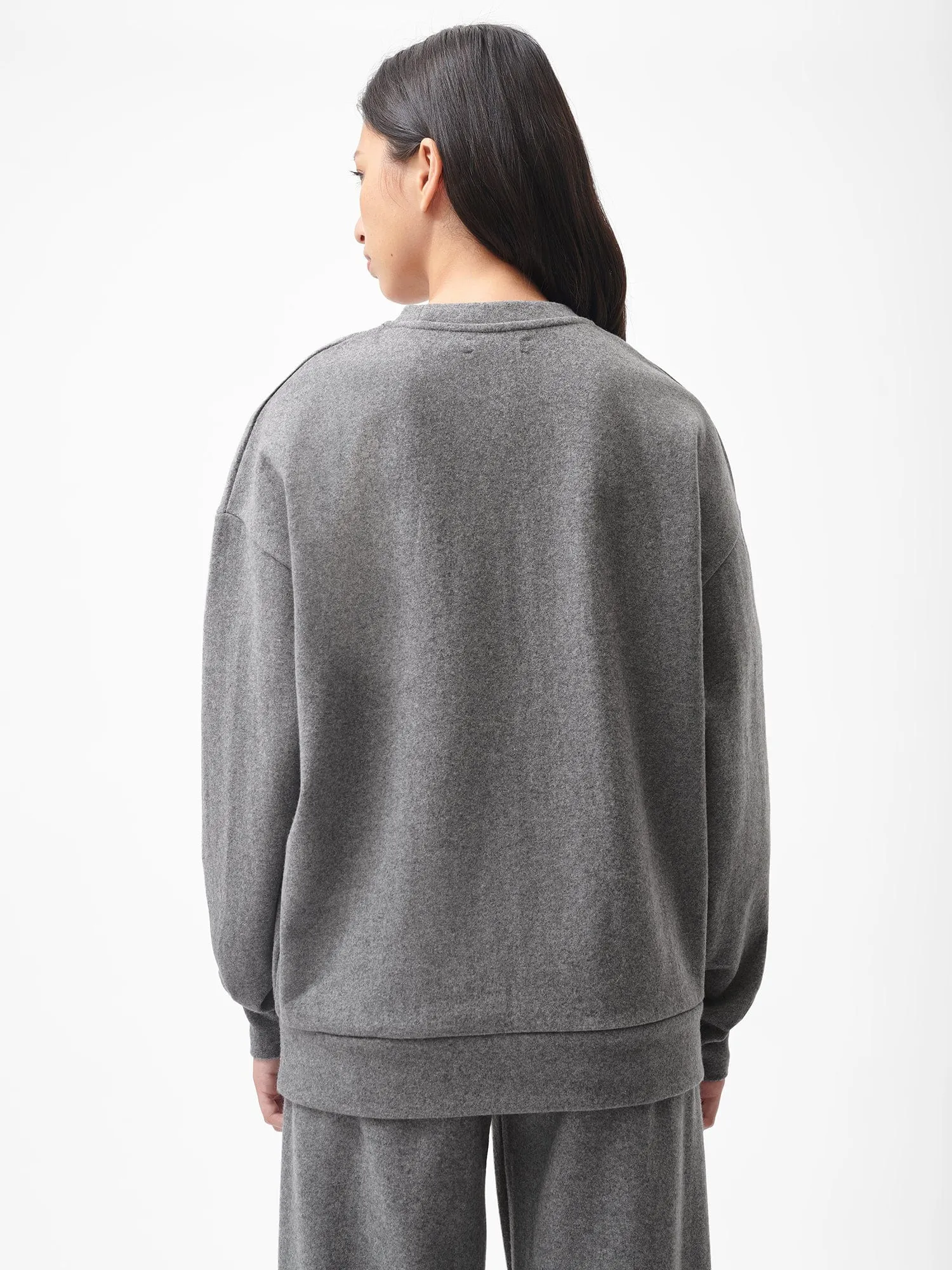 Womens Archive Recycled Wool Jersey Oversized Sweater—volcanic grey sold by Pangaia product image thumbnail 4