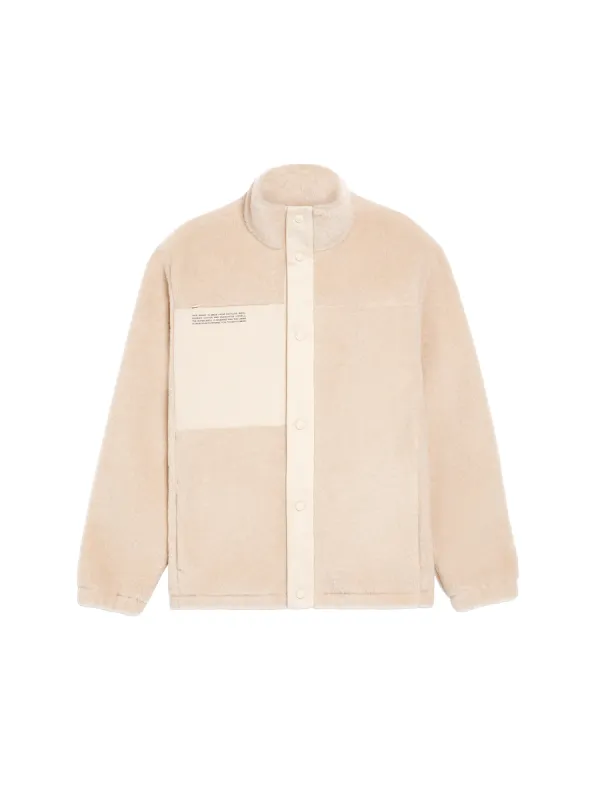 Womens Recycled Wool Fleece Jacket—sand sold by Pangaia
