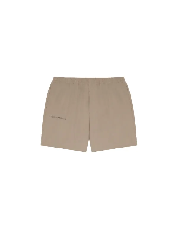Archive Cotton Poplin Elasticated Shorts—taupe sold by Pangaia