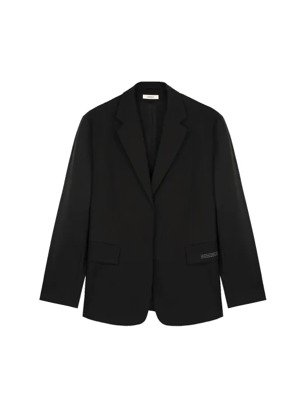 Womens Organic Cotton Oversized Tailored Blazer—black sold by Pangaia