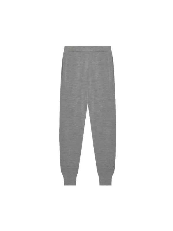 Womens Regenerative Merino Wool Track Pants—grey marl sold by Pangaia
