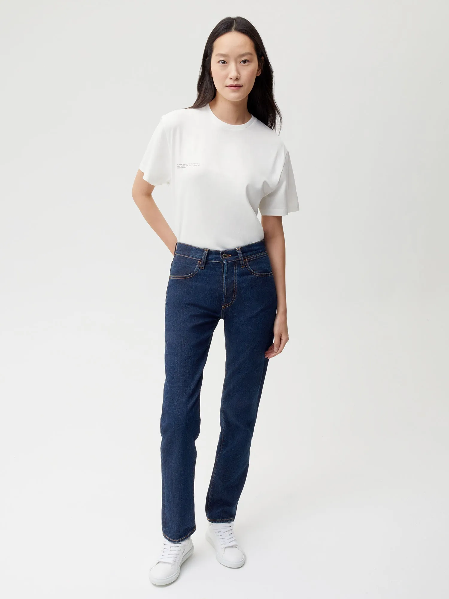 Womens Nettle Denim Straight Leg Jeans—rinse wash sold by Pangaia product image thumbnail 2