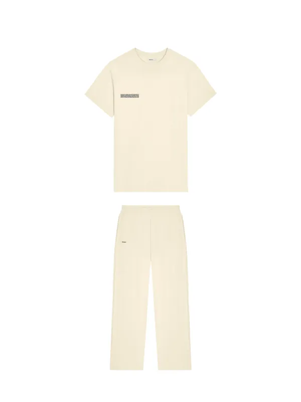 365 Midweight T-shirt and Track Pant Bundle—Travertine Beige sold by Pangaia