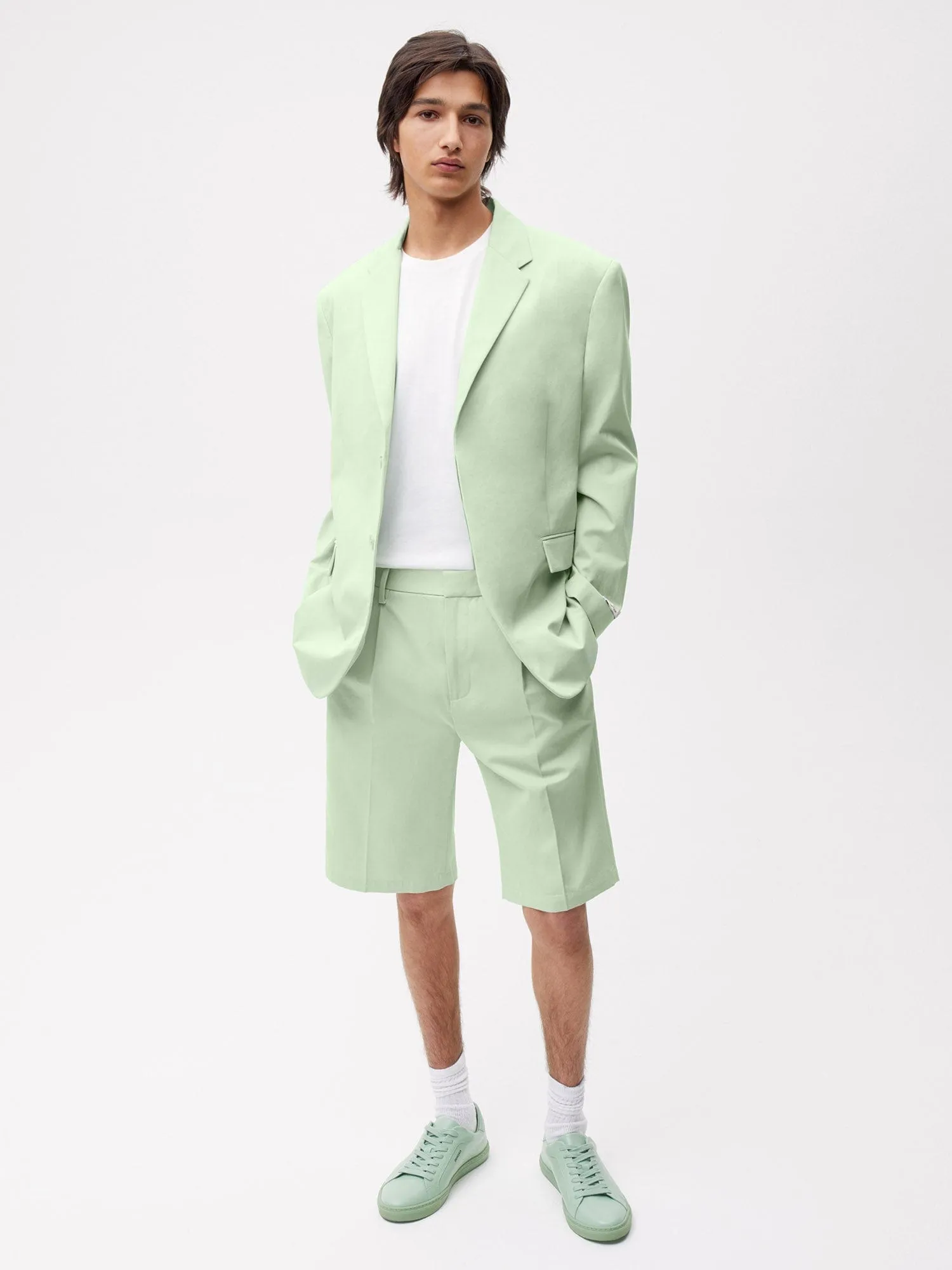 Archive Men's Cotton Tailored Shorts—pistachio sold by Pangaia product image thumbnail 5