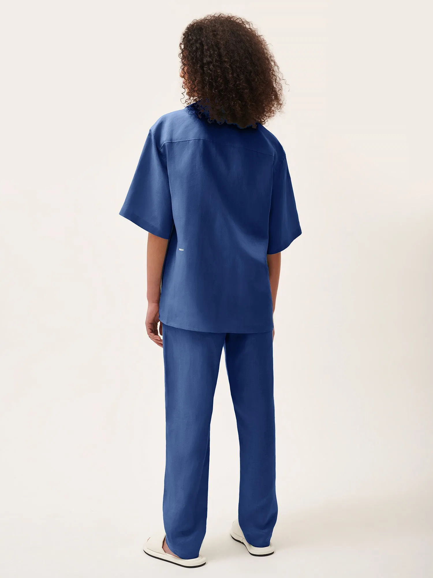 Women's DNA Linen Trousers—lapis blue sold by Pangaia product image thumbnail 3