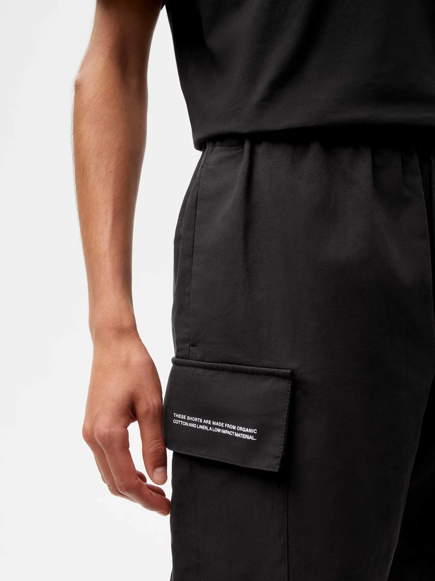 Organic Cotton Blend Cargo Shorts—black sold by Pangaia product image thumbnail 5