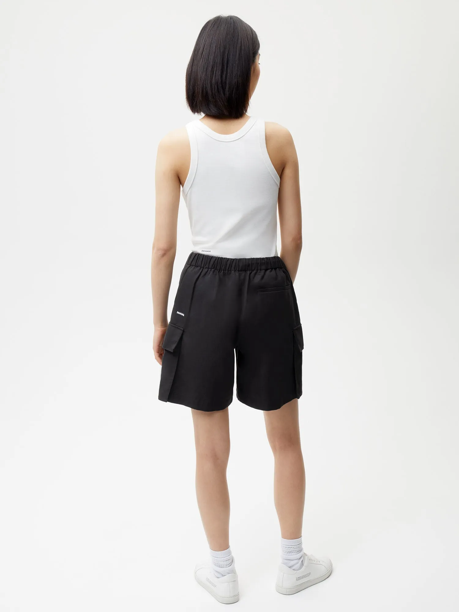 Organic Cotton Blend Cargo Shorts—black sold by Pangaia product image thumbnail 4