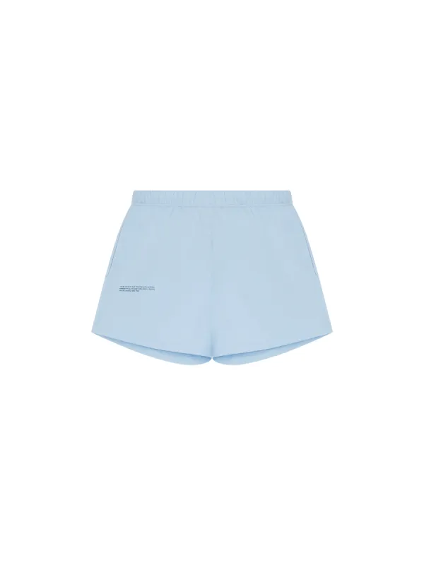 Womens Archive Cotton Pajama Loose Shorts—moonstone blue sold by Pangaia