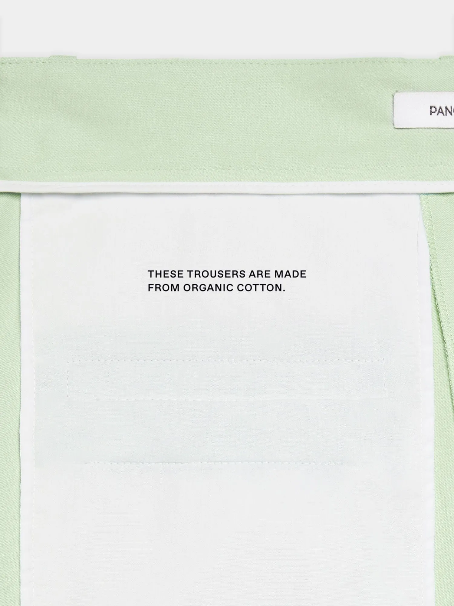 Archive Men's Cotton Tailored Trousers—pistachio sold by Pangaia product image thumbnail 4