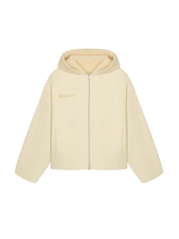 Womens Archive Recycled Wool Fleece Reversible Bomber Jacket—rind yellow sold by Pangaia