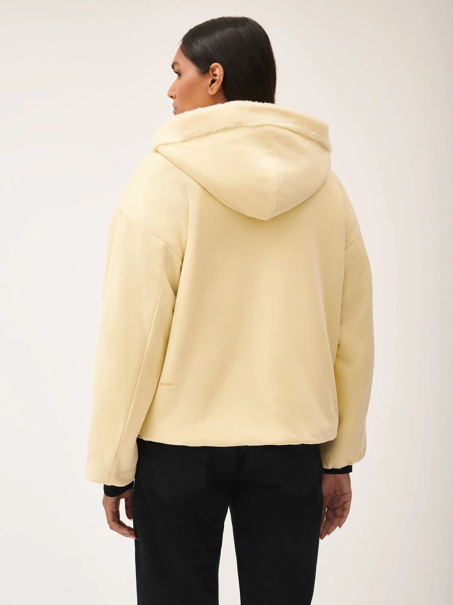 Womens Archive Recycled Wool Fleece Reversible Bomber Jacket—rind yellow sold by Pangaia product image thumbnail 5