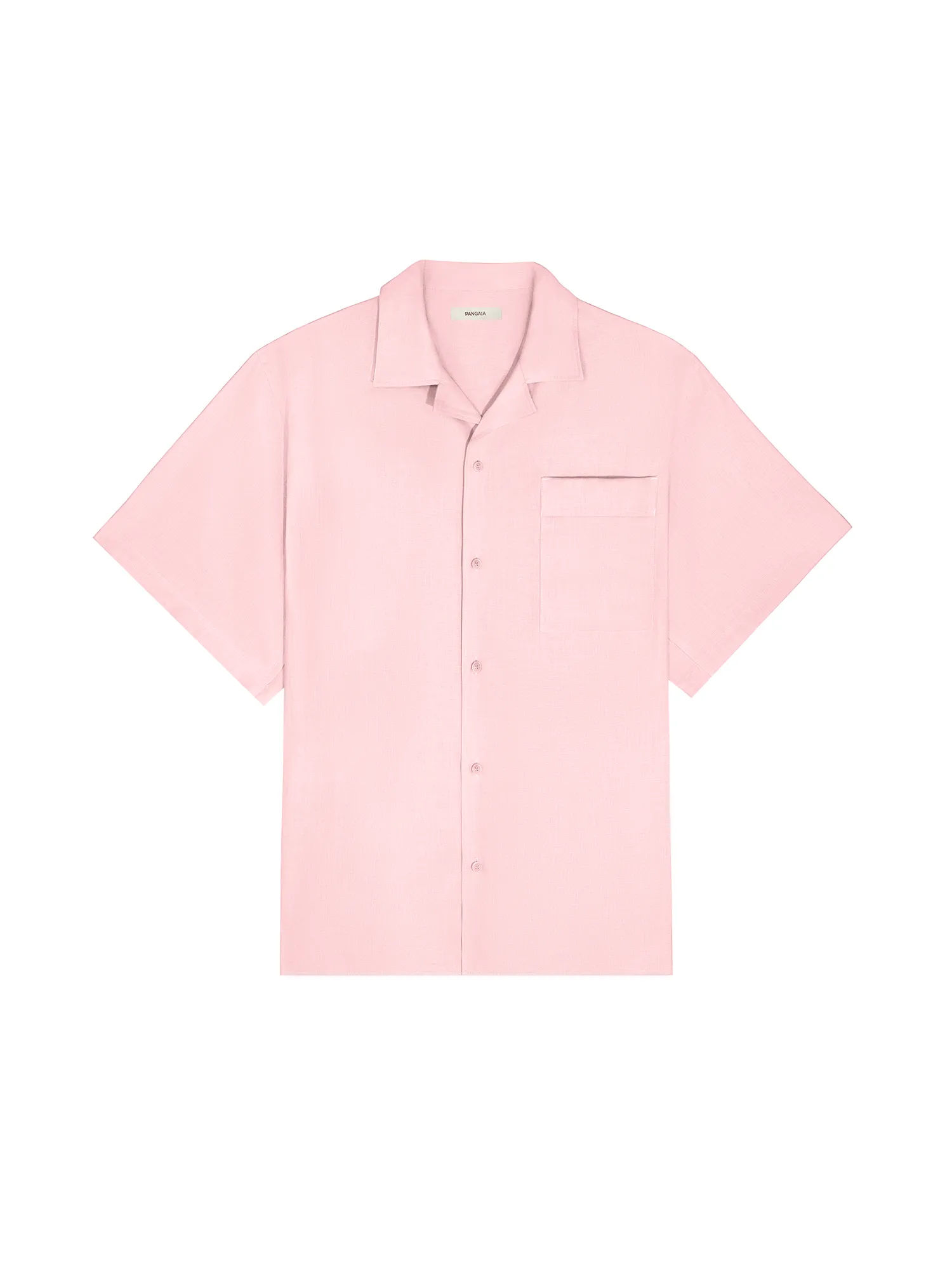 Womens Aloe Linen Camp Collar Shirt—magnolia pink sold by Pangaia