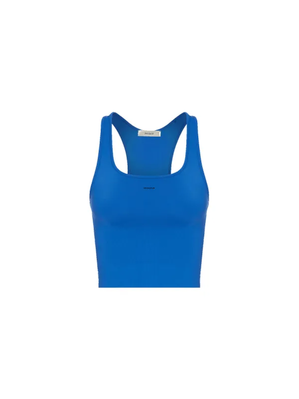 Womens Plant-Stretch Compressive Ribbed Tank Top—Cobalt Blue sold by Pangaia