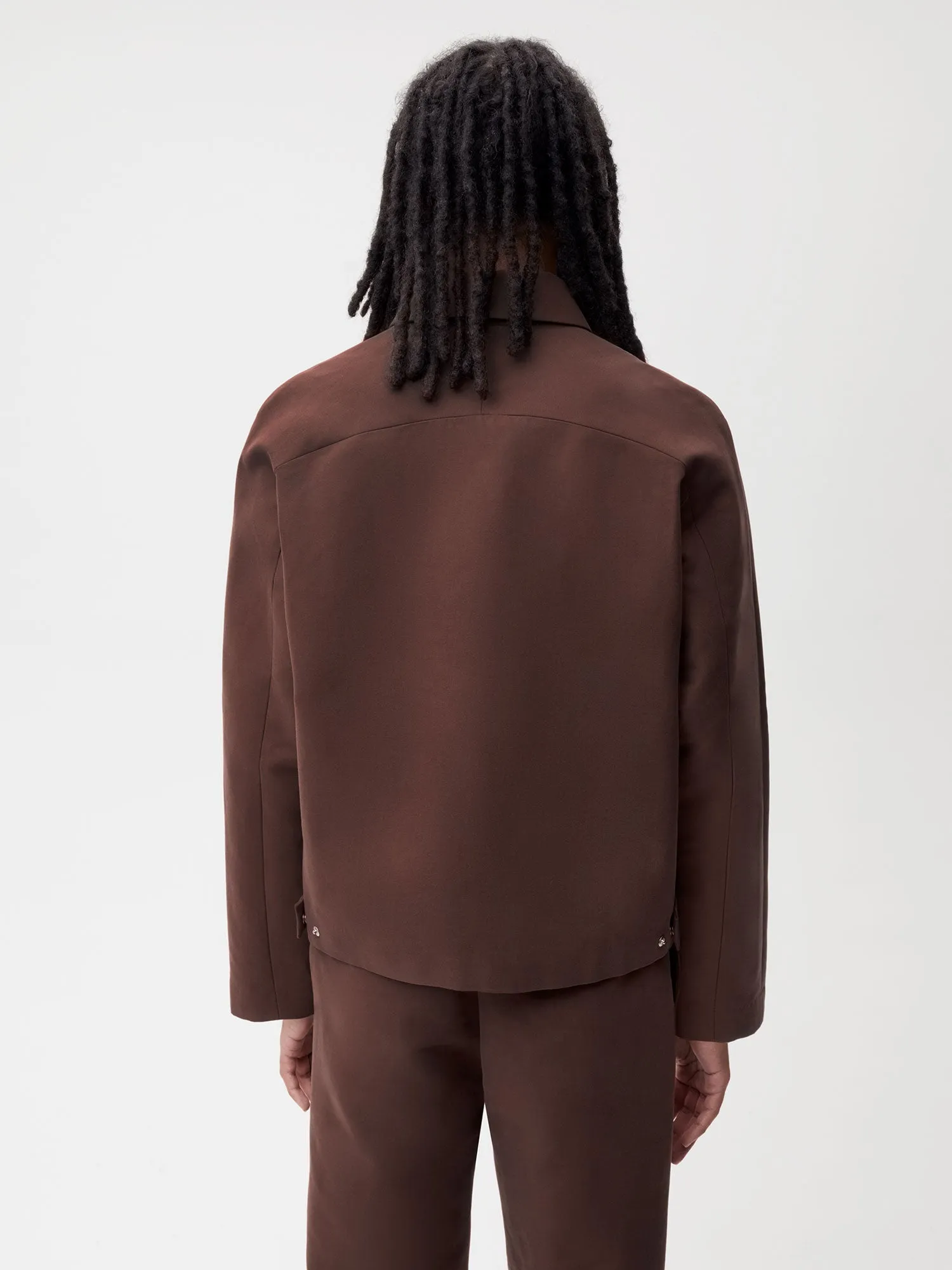 Womens Organic Cotton Harrington Jacket—chestnut brown sold by Pangaia product image thumbnail 4