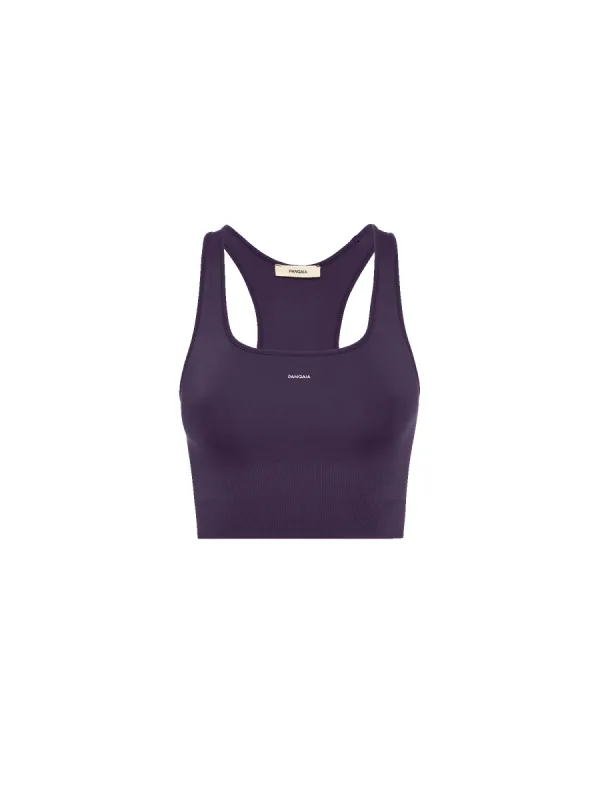 Womens Plant-Stretch Compressive Sports Bra—Blackberry Purple sold by Pangaia