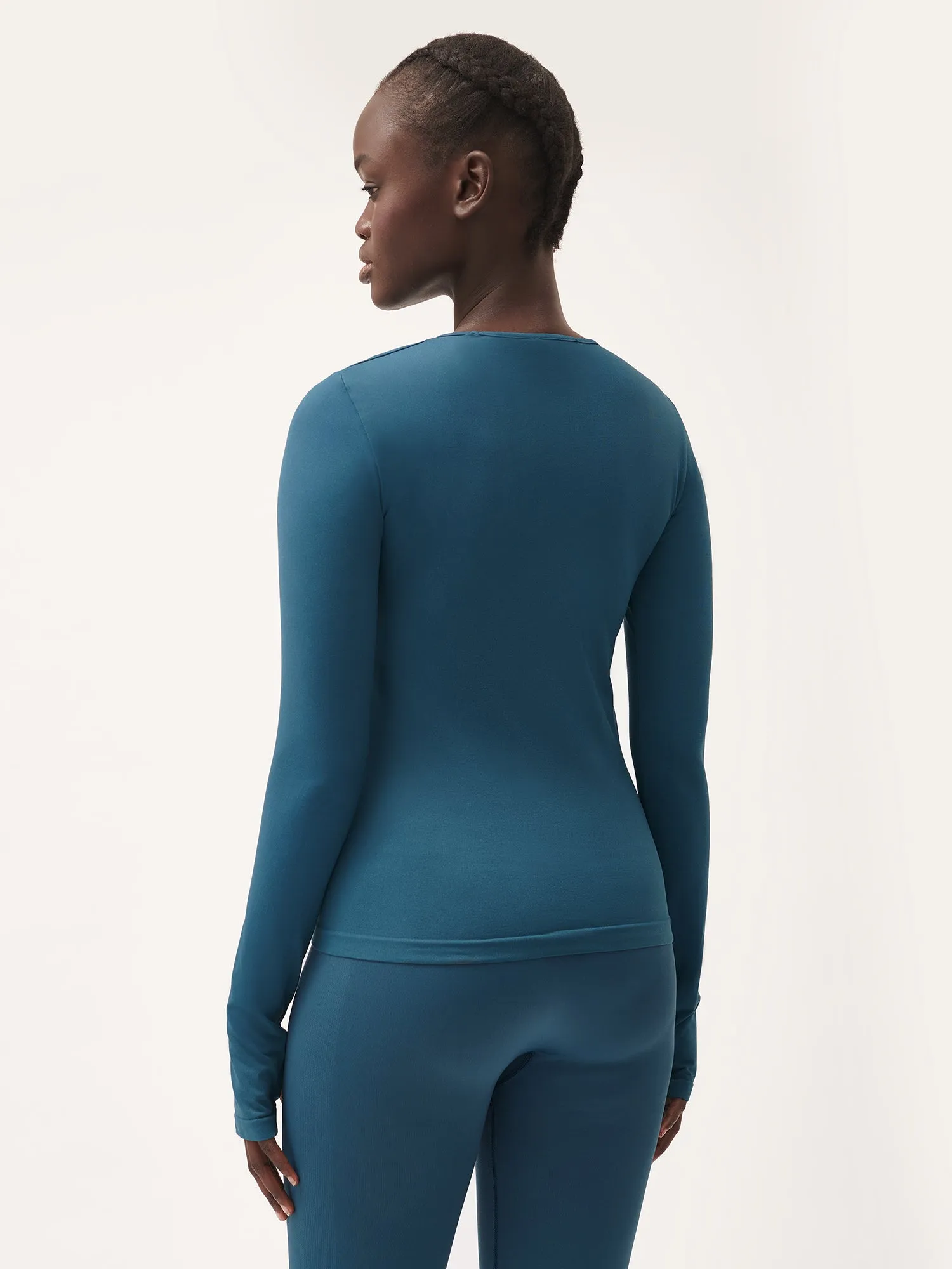 Sale Womens Plant-Stretch Long Sleeve Top—storm blue sold by Pangaia product image thumbnail 3