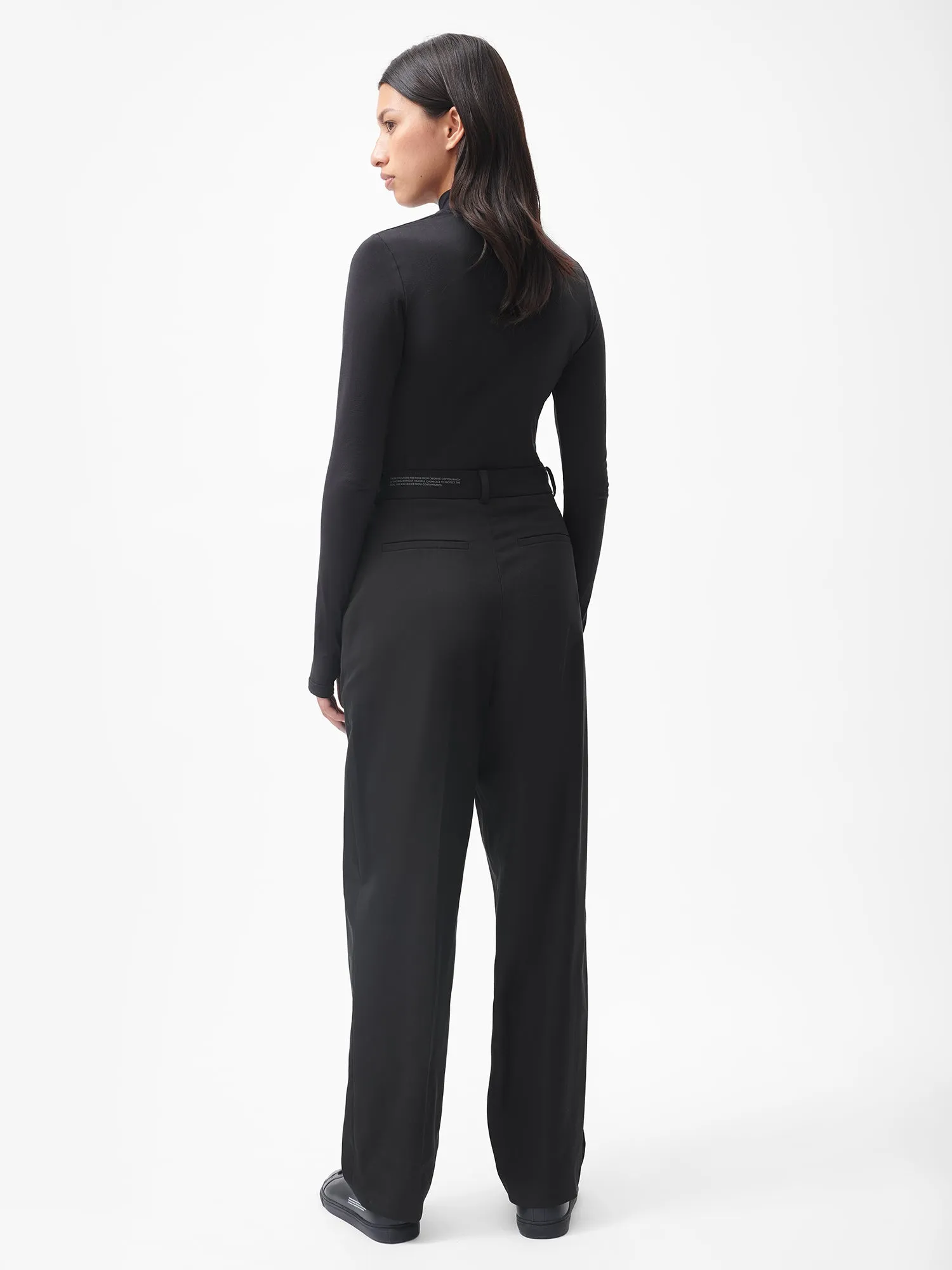 Women's Organic Cotton Tailored Trousers—black sold by Pangaia product image thumbnail 3