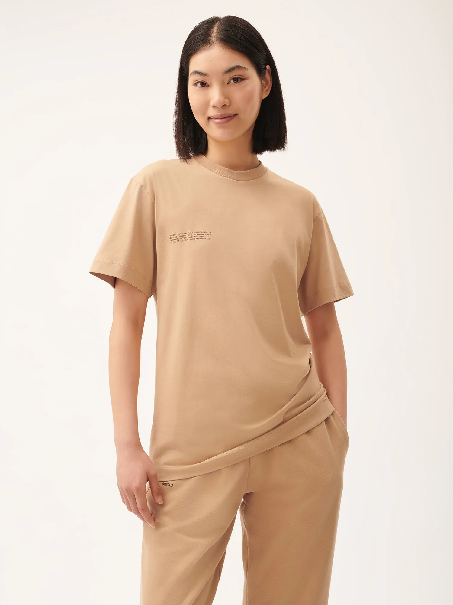 Womens 365 Midweight T-shirt—desert camel sold by Pangaia product image thumbnail 3