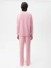 Womens Recycled Cashmere Loose Track Pants—sakura pink sold by Pangaia