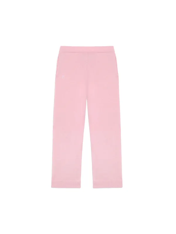 Womens Recycled Cashmere Loose Track Pants—sakura pink sold by Pangaia