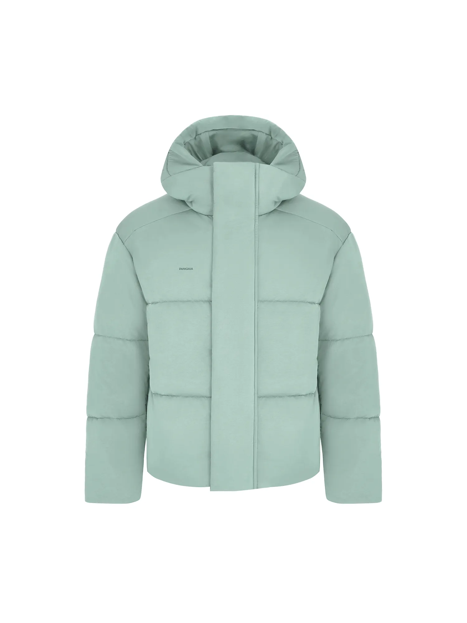 Mens Flower-Warmth Recycled Nylon Puffer—eucalyptus blue sold by Pangaia