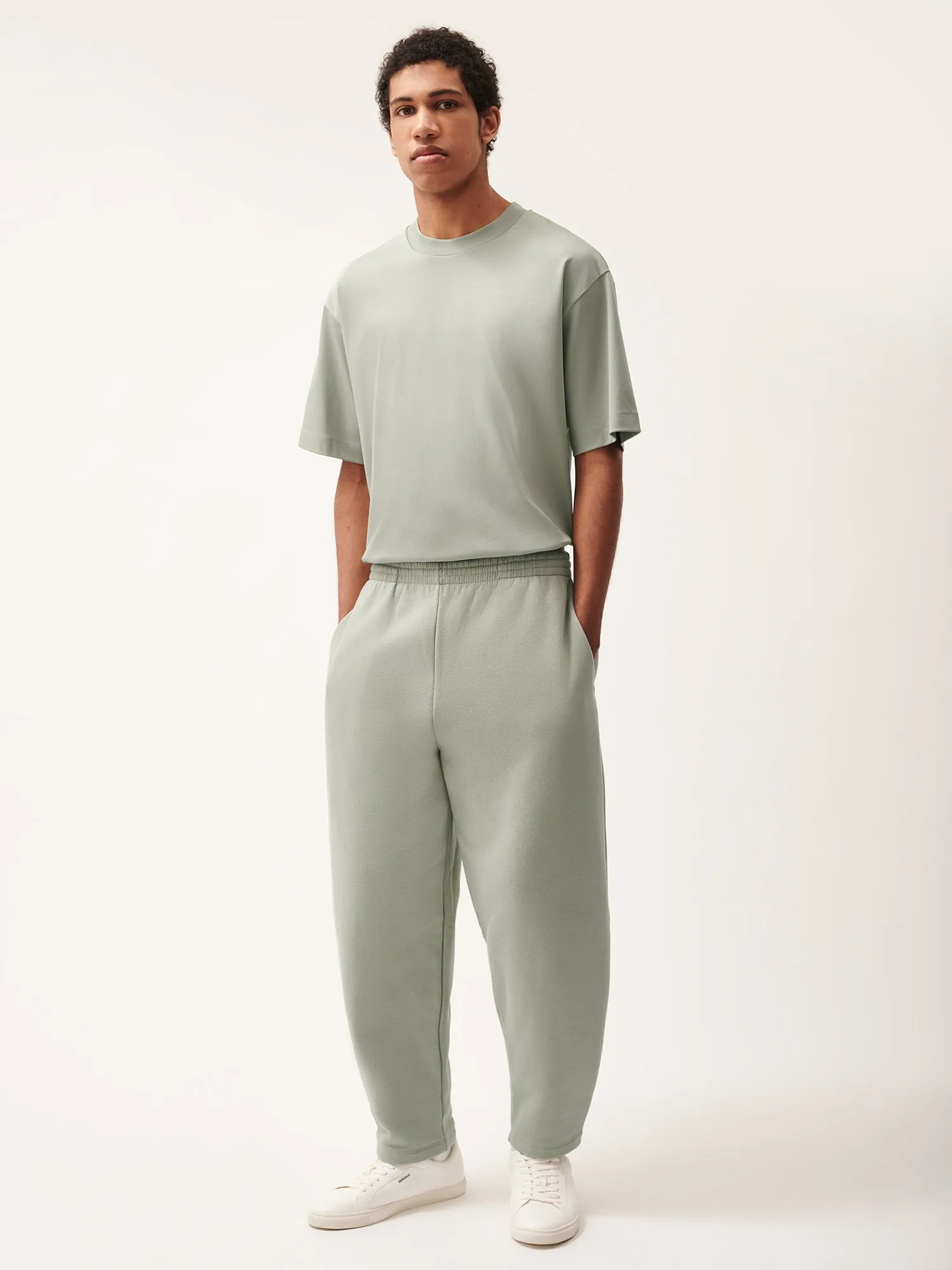 Womens DNA Barrel-Leg Track Pants—moss green sold by Pangaia product image thumbnail 2