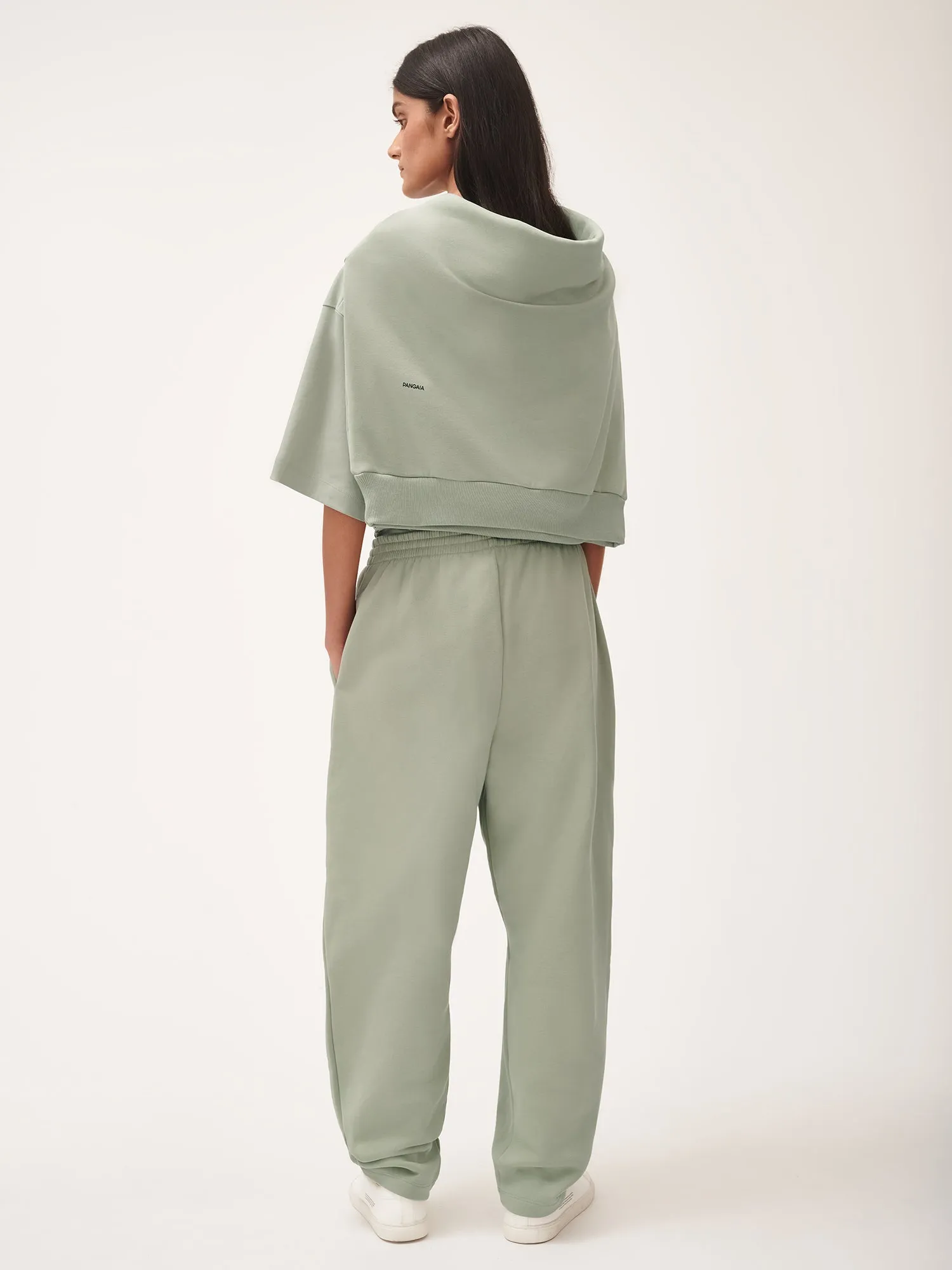 Womens DNA Barrel-Leg Track Pants—moss green sold by Pangaia product image thumbnail 5
