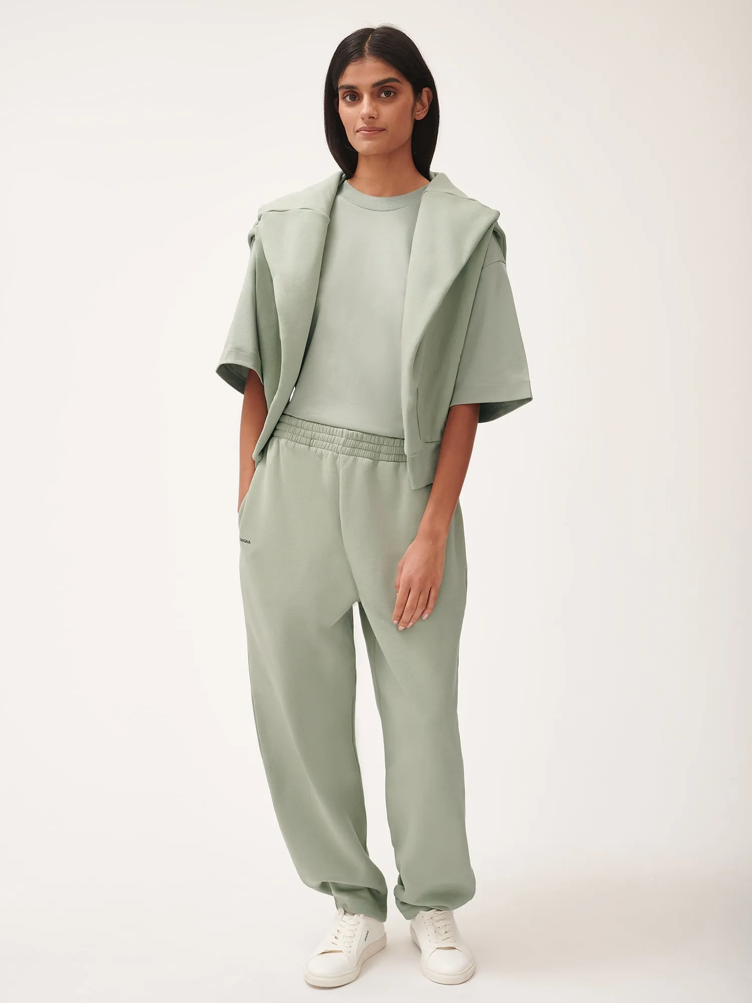 Womens DNA Barrel-Leg Track Pants—moss green sold by Pangaia product image thumbnail 3