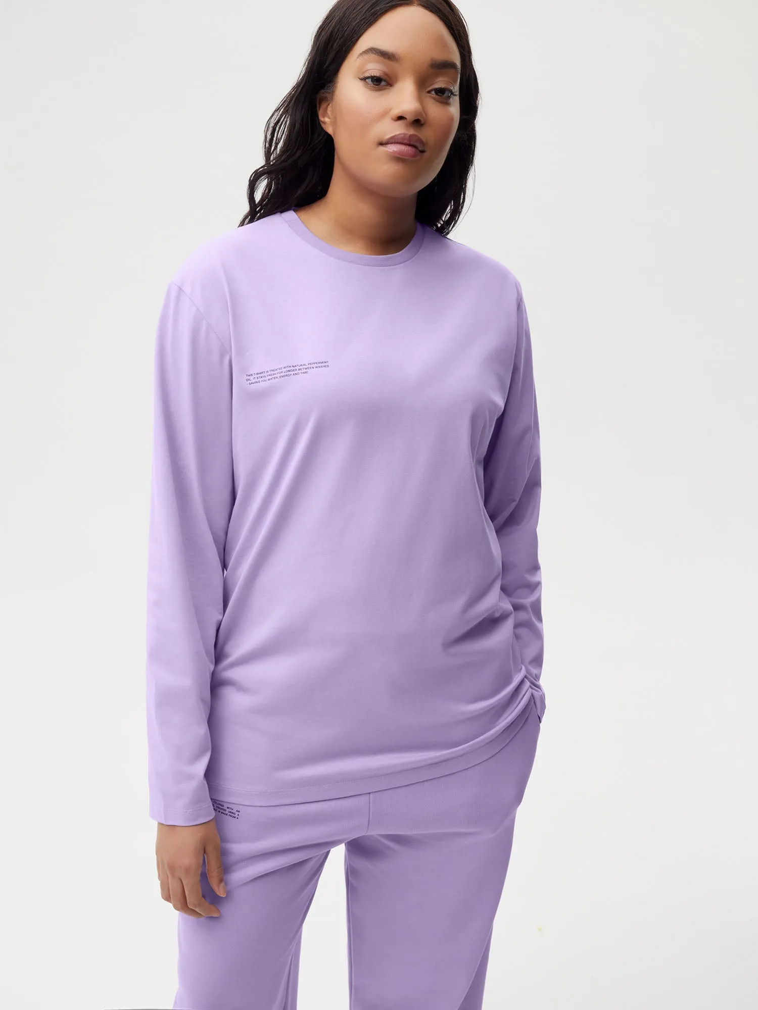 Womens 365 Midweight Long Sleeve T-shirt—Orchid Purple sold by Pangaia product image thumbnail 4