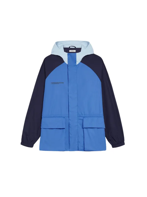 Womens Recycled Nylon Color Block Jacket—cerulean blue sold by Pangaia