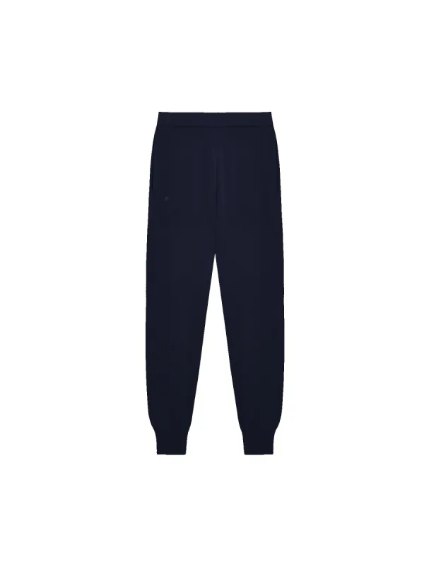 Womens Regenerative Merino Wool Track Pants—navy sold by Pangaia