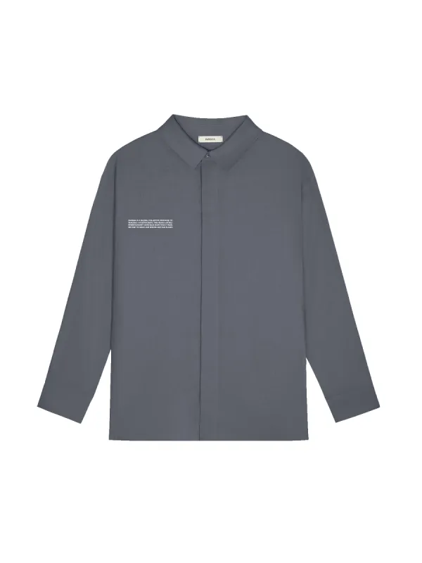 Womens DNA Linen Collared Long Sleeve Shirt—atmosphere grey sold by Pangaia