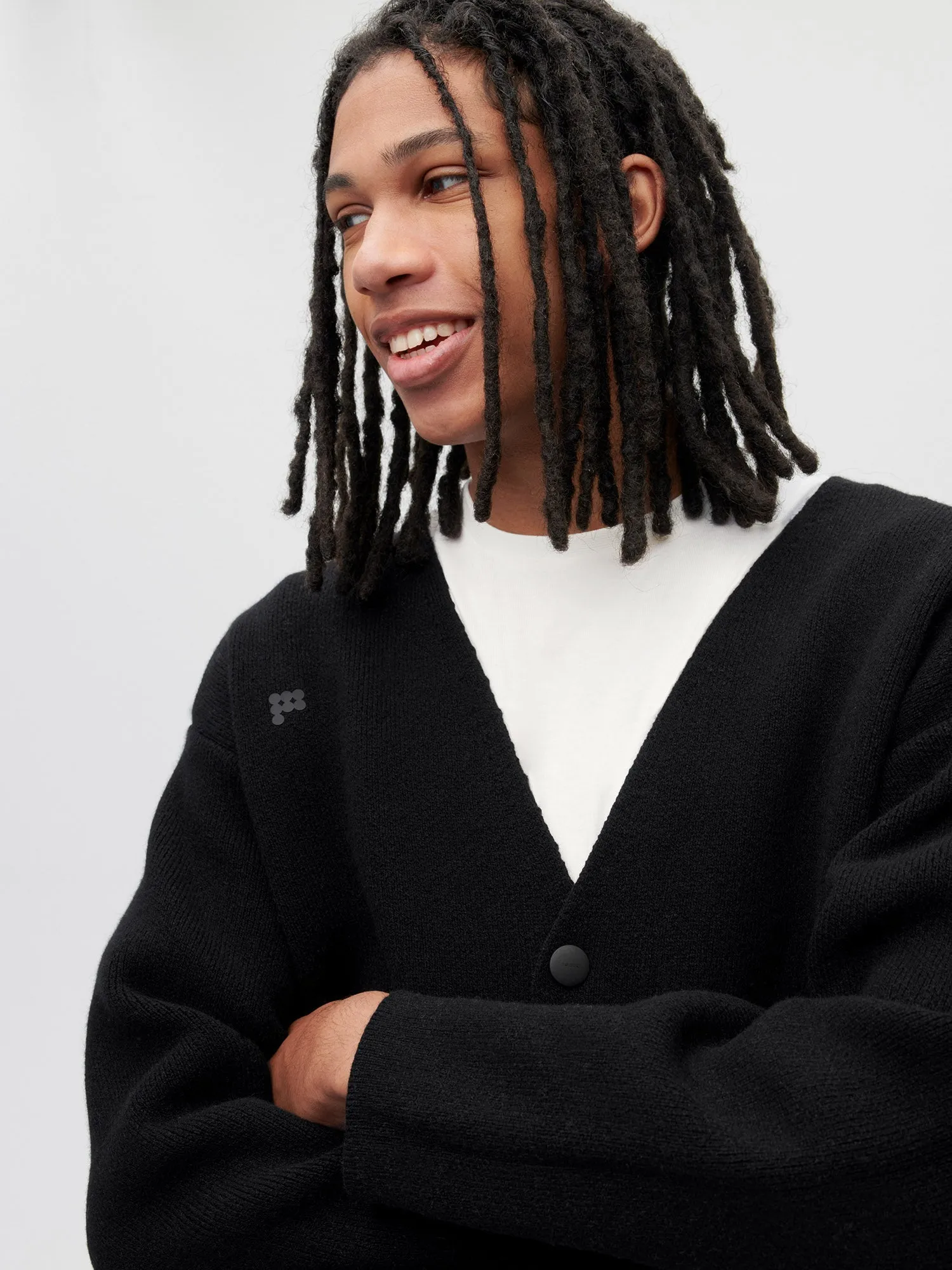 Womens Recycled Cashmere Cardigan—black sold by Pangaia product image thumbnail 5