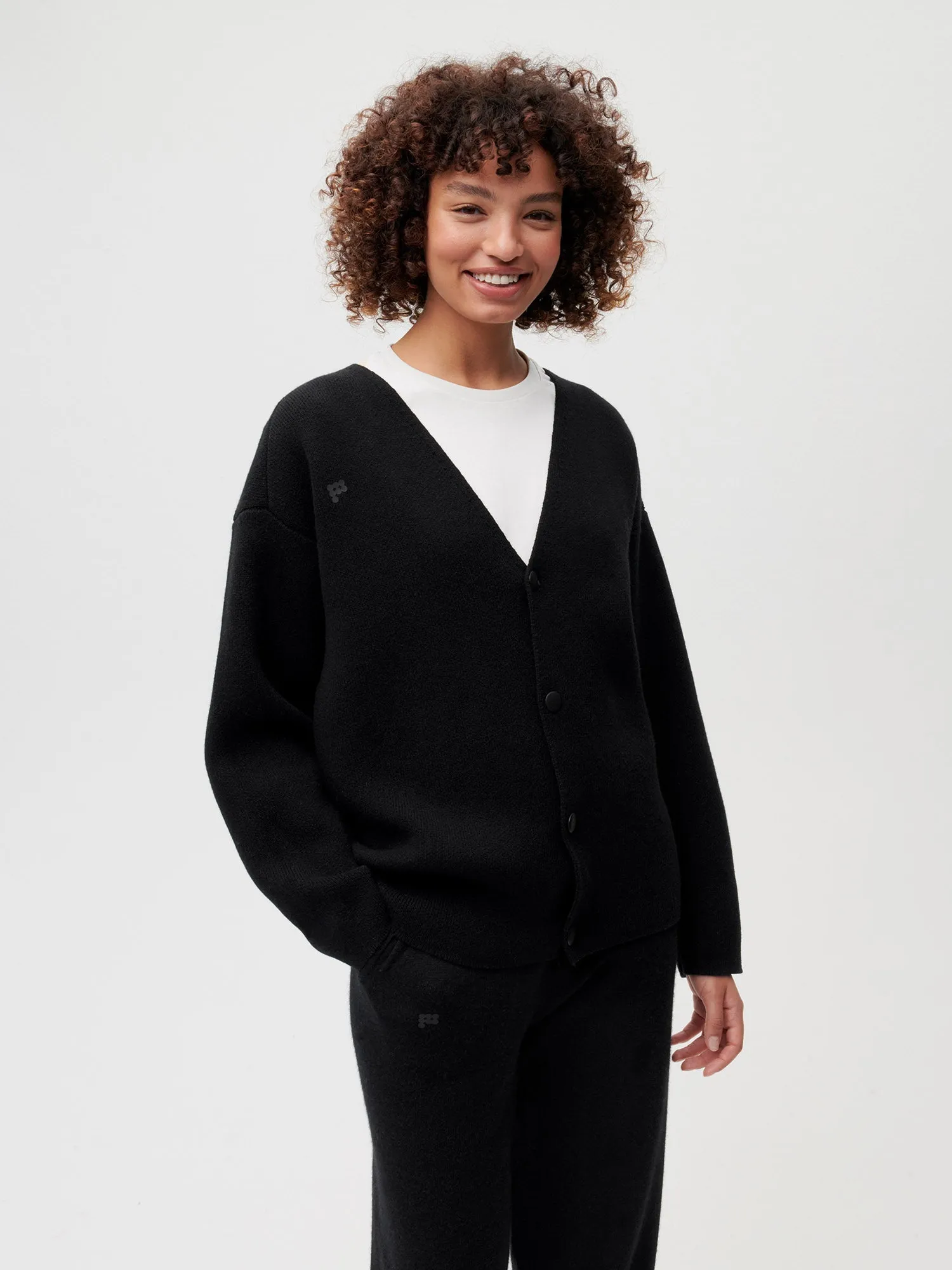 Womens Recycled Cashmere Cardigan—black sold by Pangaia product image thumbnail 2