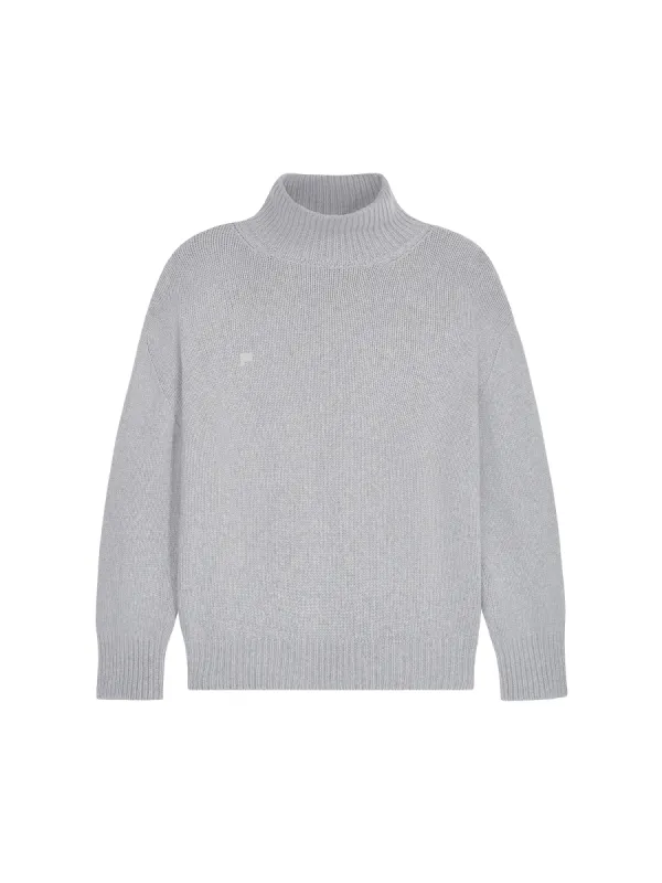 Men's Recycled Cashmere Turtleneck Sweater—grey marl sold by Pangaia