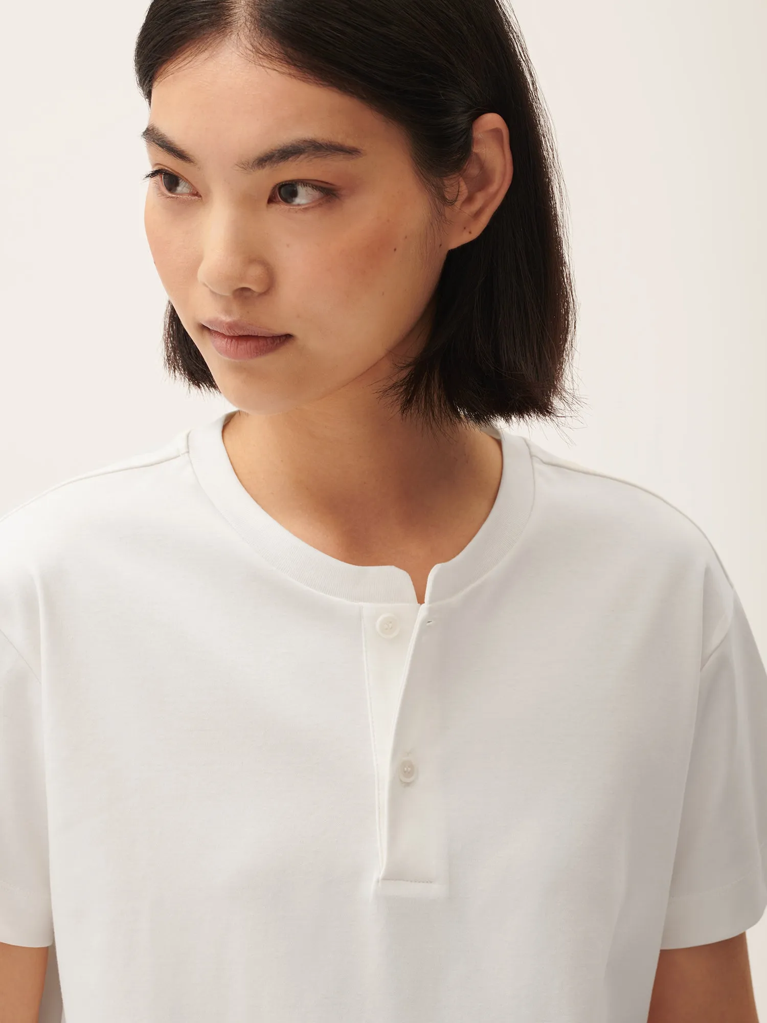 Womens DNA Henley T-Shirt—off-white sold by Pangaia product image thumbnail 5