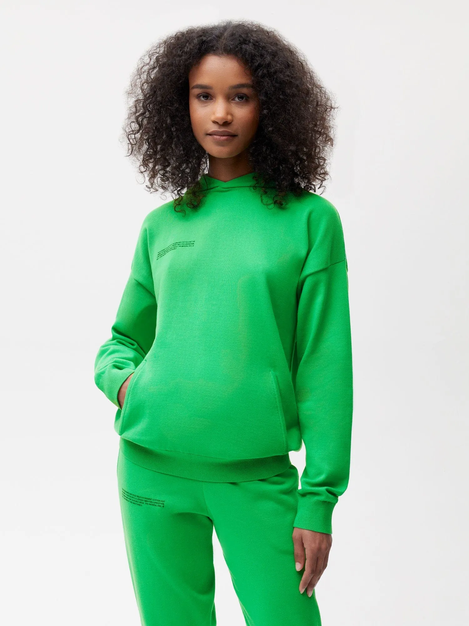 Womens Organic Cotton Knit Hoodie—jade green sold by Pangaia product image thumbnail 2