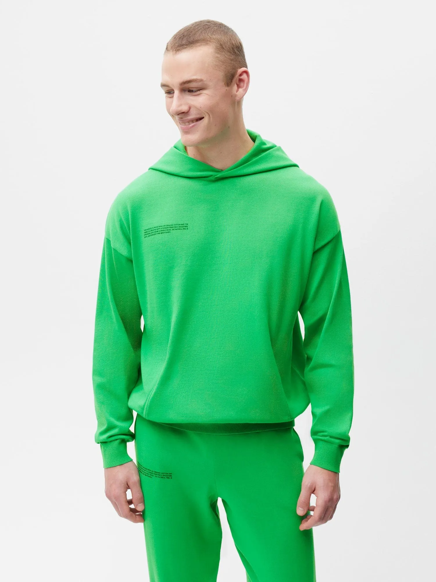 Womens Organic Cotton Knit Hoodie—jade green sold by Pangaia product image thumbnail 3
