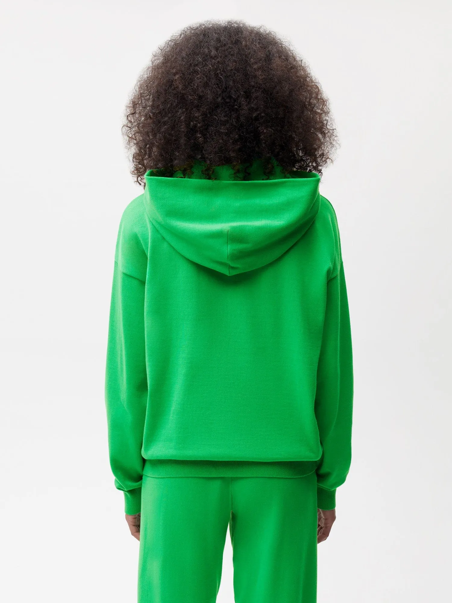 Womens Organic Cotton Knit Hoodie—jade green sold by Pangaia product image thumbnail 4